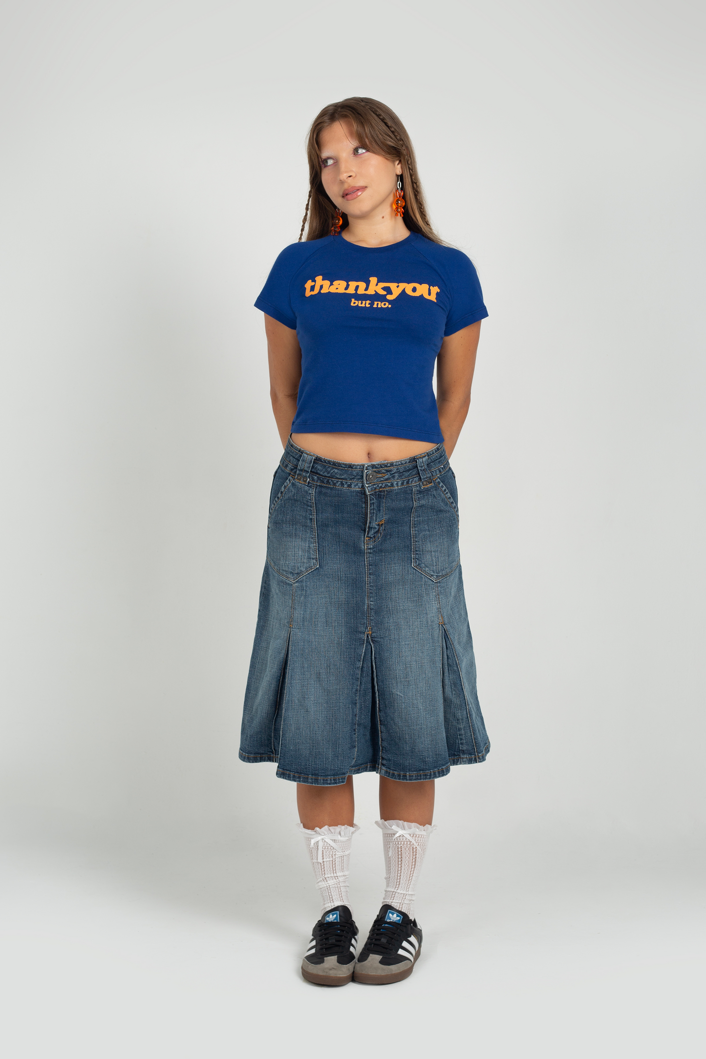 baby tee thankyou but no blue