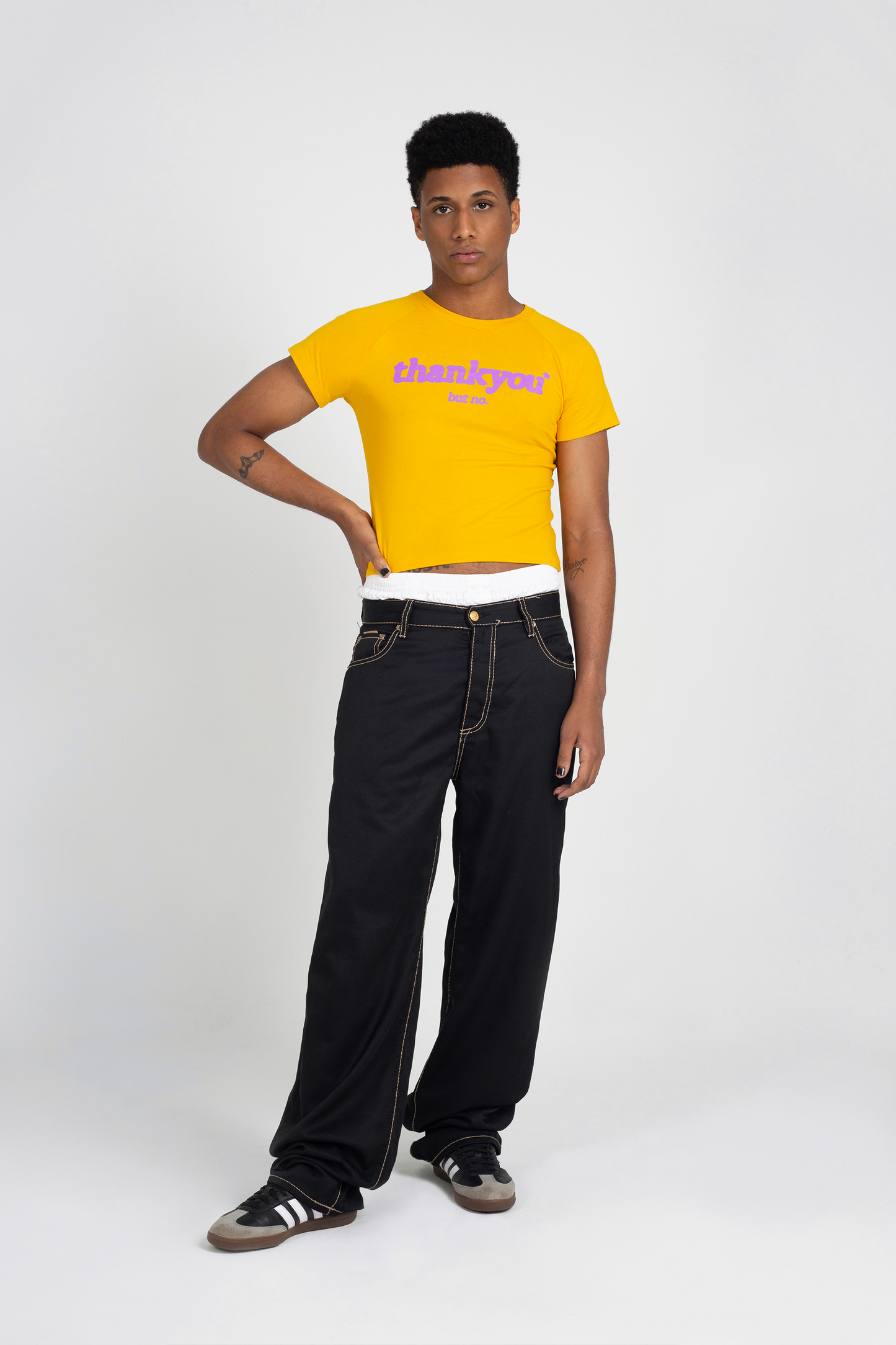 baby tee thankyou but no yellow