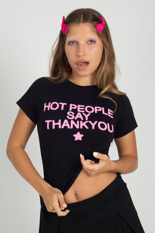 baby tee hot people say thankyou ★